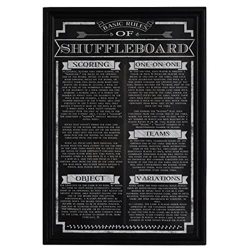Hathaway Shuffleboard Rules Wall Art, Black | Stylish Game Room Decor with Official Rules thumbnail 1