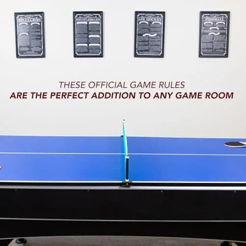 Hathaway Shuffleboard Rules Wall Art, Black | Stylish Game Room Decor with Official Rules thumbnail 4