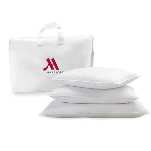 Marriott Luxury Hotel Pillows Queen Size Feather & Down Pillow 2-Pack | Hypoallergenic & Machine Washable thumbnail 1