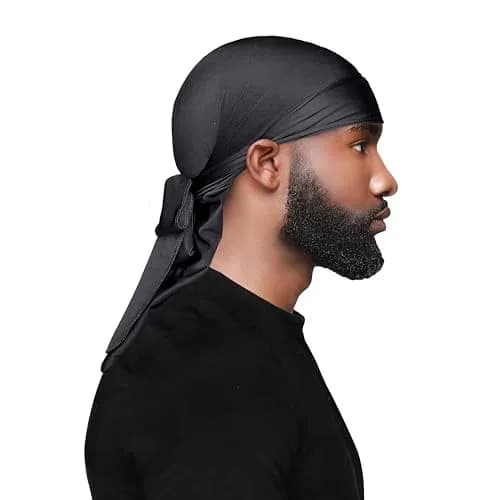 WAV ENFORCER Premium Do-Rag Black | Breathable, Moisture Lock, Extra-Large Band thumbnail 3