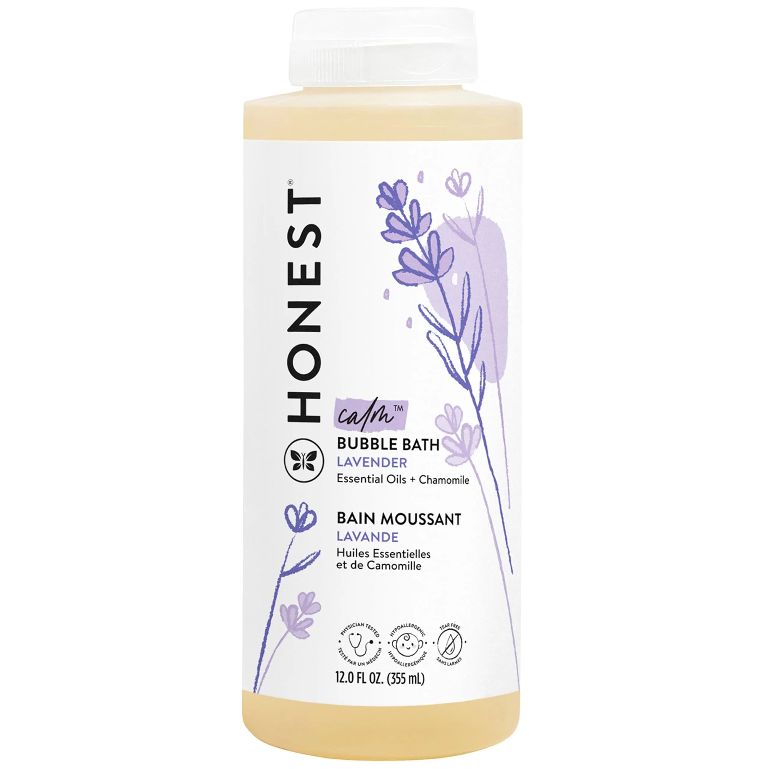 The Honest Company Bubble Bath, Hypoallergenic, Lavender Calm, 12 fl oz | Tear-Free, Gentle for Sensitive Skin - main product image