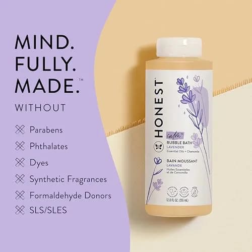 The Honest Company Bubble Bath, Hypoallergenic, Lavender Calm, 12 fl oz | Tear-Free, Gentle for Sensitive Skin thumbnail 5