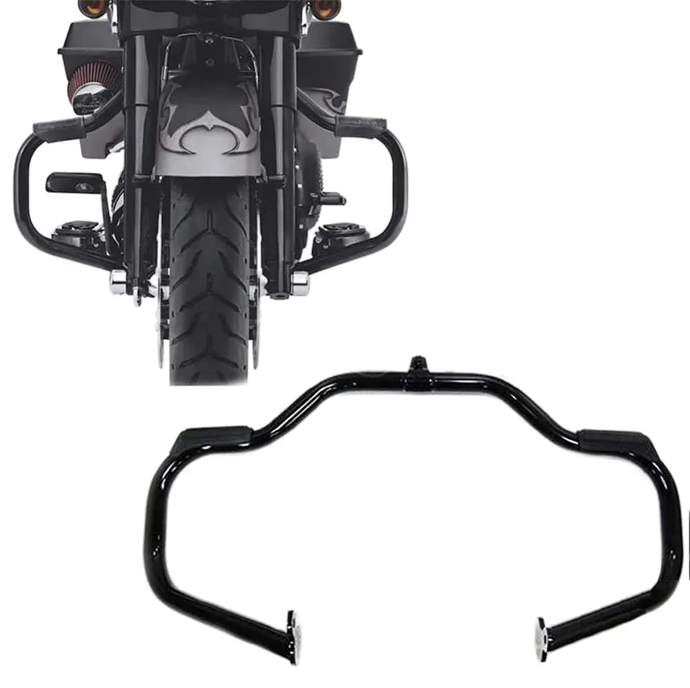 HTTMT EG03 Black Engine Guard Crash Bar for Harley Touring 2009-2017 | Heavy Duty Steel 1.25 inch - main product image
