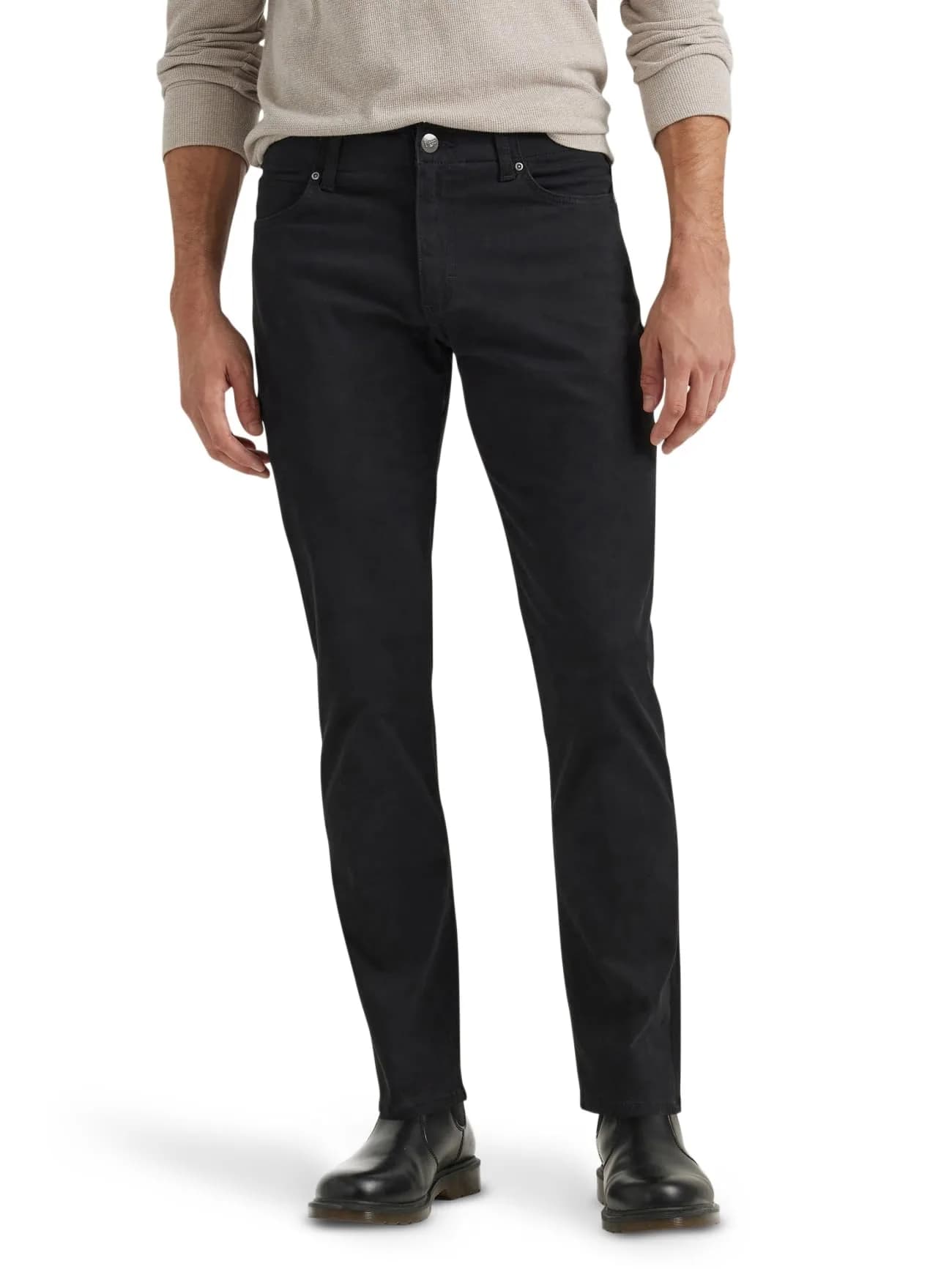 Lee Men's Extreme Motion Straight Taper Jean Black 36W x 32L | Classic Fit with Flex Waist - main product image