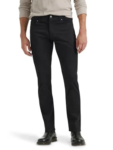 Lee Men's Extreme Motion Straight Taper Jean Black 36W x 32L | Classic Fit with Flex Waist thumbnail 1