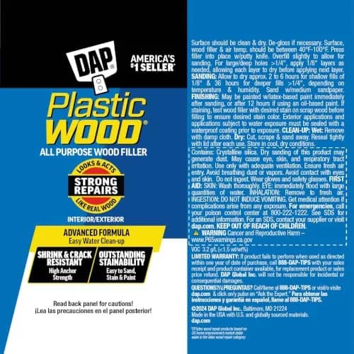 PLASTIC WOOD All Purpose Latex Wood Filler, Natural, 3 Oz | Shrink & Crack Resistant thumbnail 8