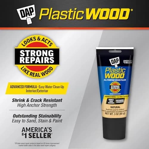 PLASTIC WOOD All Purpose Latex Wood Filler, Natural, 3 Oz | Shrink & Crack Resistant thumbnail 2
