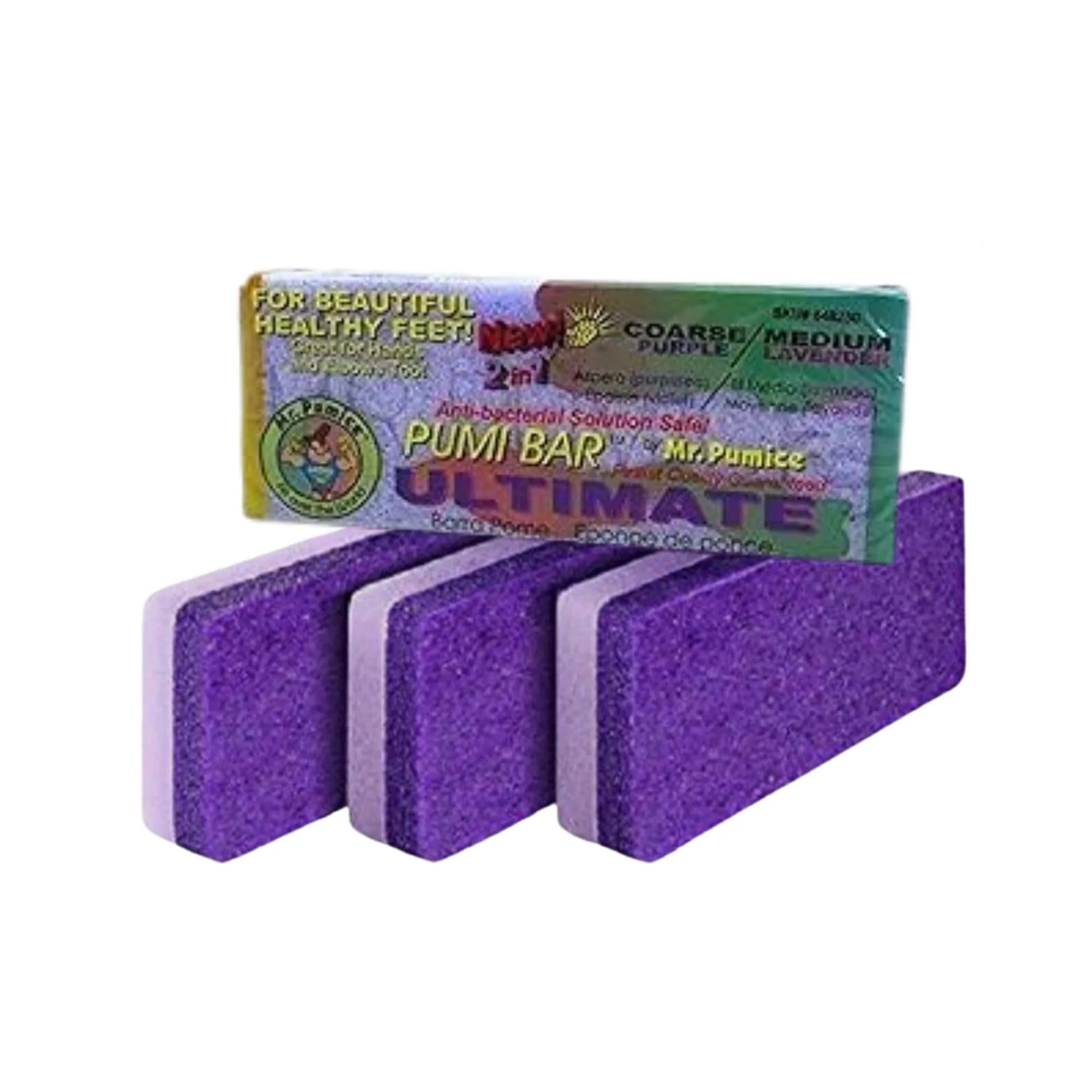 Mr. Pumice Ultimate PUMI Bar 2-in-1 Dual Grit (Medium + Coarse) Callus Remover for Feet & Heels | 4 Pack - main product image