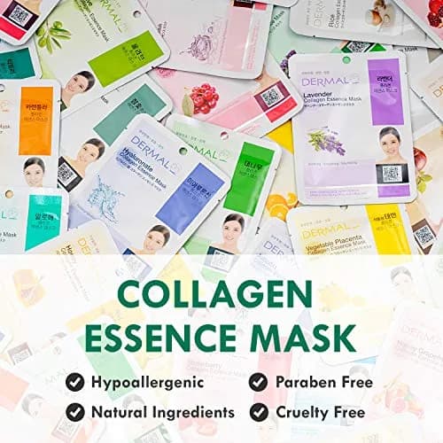 DERMAL 16 Collagen Korean Essence Sheet Mask Variety Pack B Set | 23g Essence Each thumbnail 2