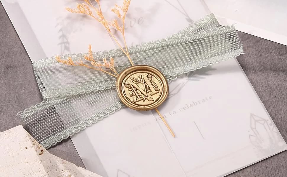 Yoption Vintage Initial Alphabet Wax Seal Stamp Letter M | Brass & Rosewood Crafting Tool thumbnail 4