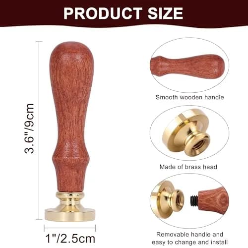Yoption Initial Alphabet Wax Seal Stamp 1 inch | Brass Head & Wooden Handle for Invitations thumbnail 8