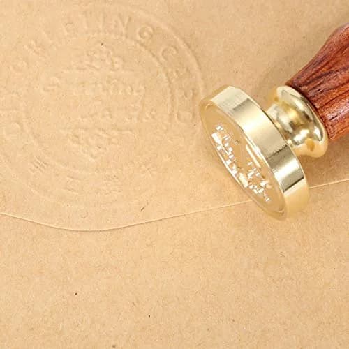 Yoption Initial Alphabet Wax Seal Stamp, 2.5cm Diameter | Brass Head & Wooden Handle for Invitations thumbnail 7