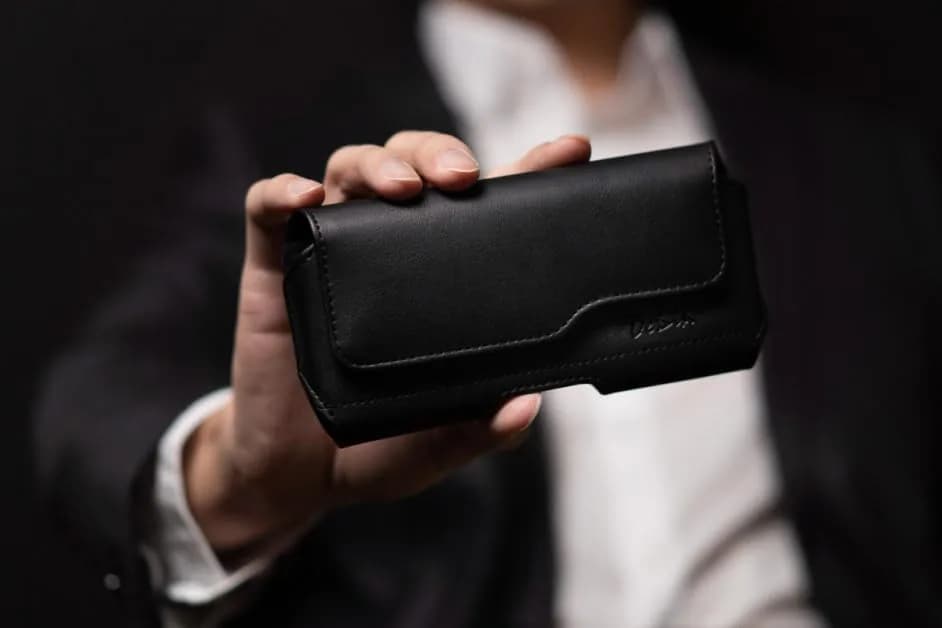DeBin Large Holster Case for iPhone 17 Pro Max, Samsung S26+ Plus with Case On | Black Nylon Belt Clip Pouch thumbnail 7