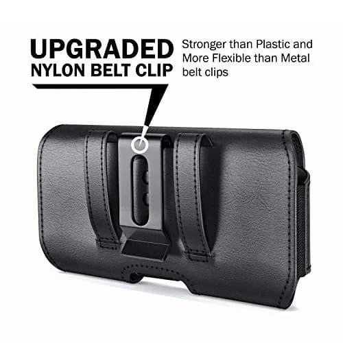 DeBin Large Holster Case for iPhone 17 Pro Max, Samsung S26+ Plus with Case On | Black Nylon Belt Clip Pouch thumbnail 3