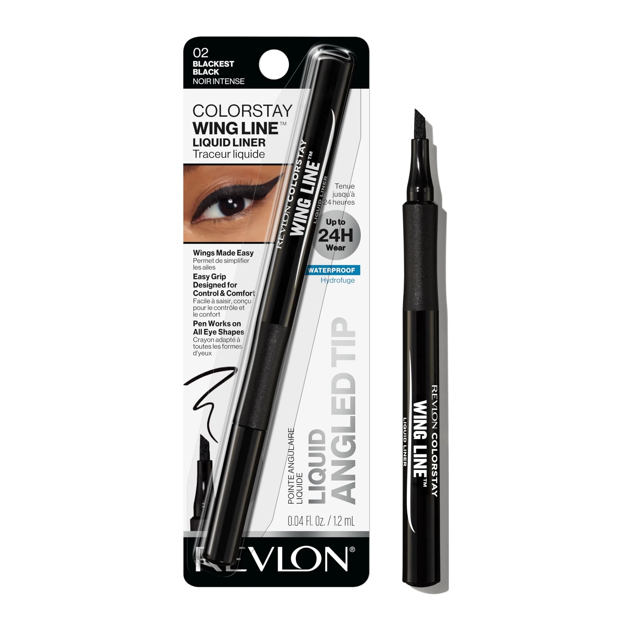 Revlon ColorStay Sharp Line Liquid Eyeliner, Blackest Black, 0.056 ml (0.04 fl oz) | Waterproof & Smudge-Proof for 24 Hours — Blackest Black