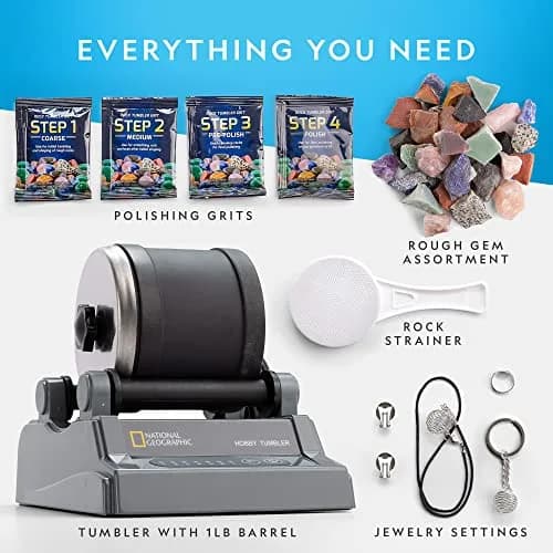 Blue Marble National Geographic Hobby Rock Tumbler Kit for Kids & Adults 8+ | Dazzling Gemstones & Jewelry thumbnail 5