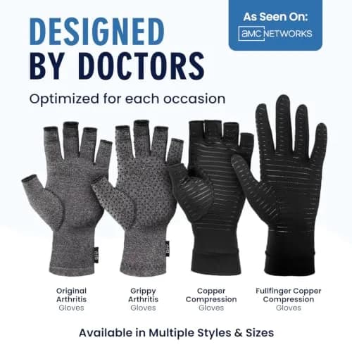 Dr. Frederick's Original Arthritis Compression Gloves, Fingerless, M, 2 ct | Support for Hand Pain & Swelling thumbnail 4