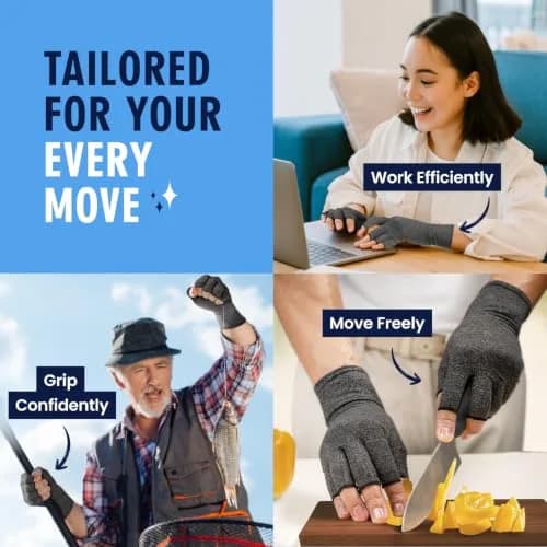 Dr. Frederick's Original Arthritis Compression Gloves, Fingerless, M, 2 ct | Support for Hand Pain & Swelling thumbnail 7