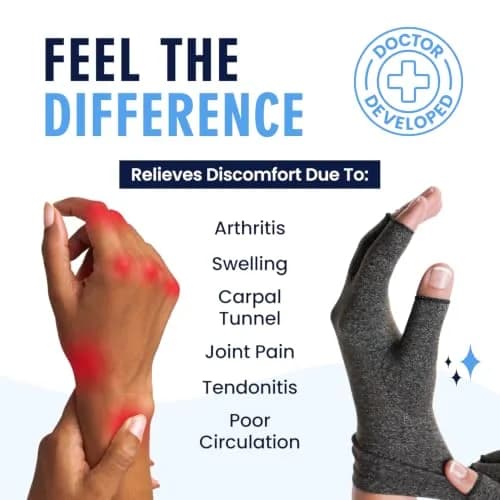 Dr. Frederick's Original Arthritis Compression Gloves, Fingerless, M, 2 ct | Support for Hand Pain & Swelling thumbnail 2