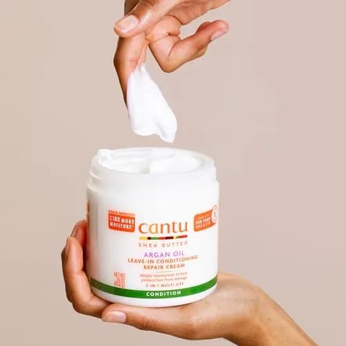 Cantu Argan Oil Leave-In Conditioning Repair Cream 453g (16 Ounce) | Hydrates & Strengthens Damaged Hair thumbnail 6