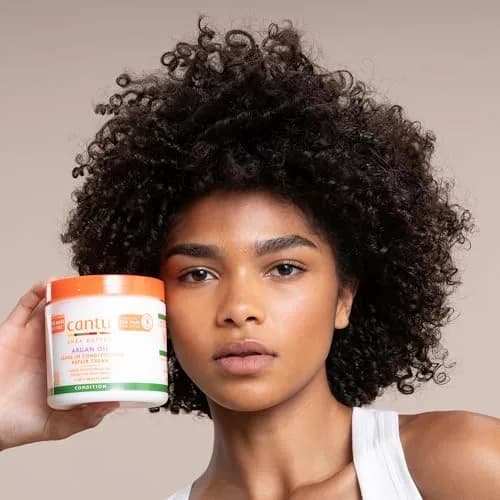 Cantu Argan Oil Leave-In Conditioning Repair Cream 453g (16 Ounce) | Hydrates & Strengthens Damaged Hair thumbnail 4