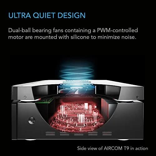 AC Infinity AIRCOM S9 Quiet Cooling Fan System 17" Top-Exhaust 210 CFM (43.2 cm) | Protects AV Components from Overheating thumbnail 4