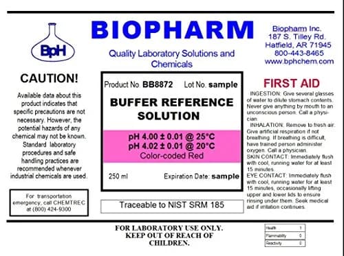 Biopharm pH Calibration Buffer 3-Pack | NIST Traceable Solutions for Accurate pH Meter Calibration thumbnail 7