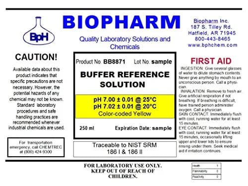 Biopharm pH Calibration Buffer 3-Pack | NIST Traceable Solutions for Accurate pH Meter Calibration thumbnail 8