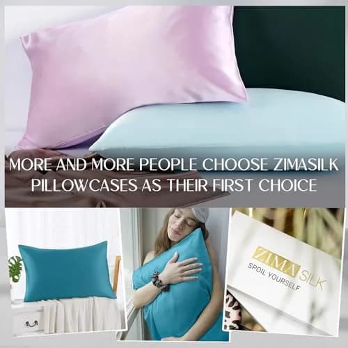 ZIMASILK 100% Mulberry Silk Pillow Case Queen | Hypoallergenic, Breathable & Gentle on Hair & Skin thumbnail 6