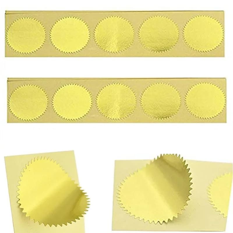 MDLG Metallic Gold Embossing Stickers 100pcs | Classic Scallop Edge for Invitations & Gifts thumbnail 2