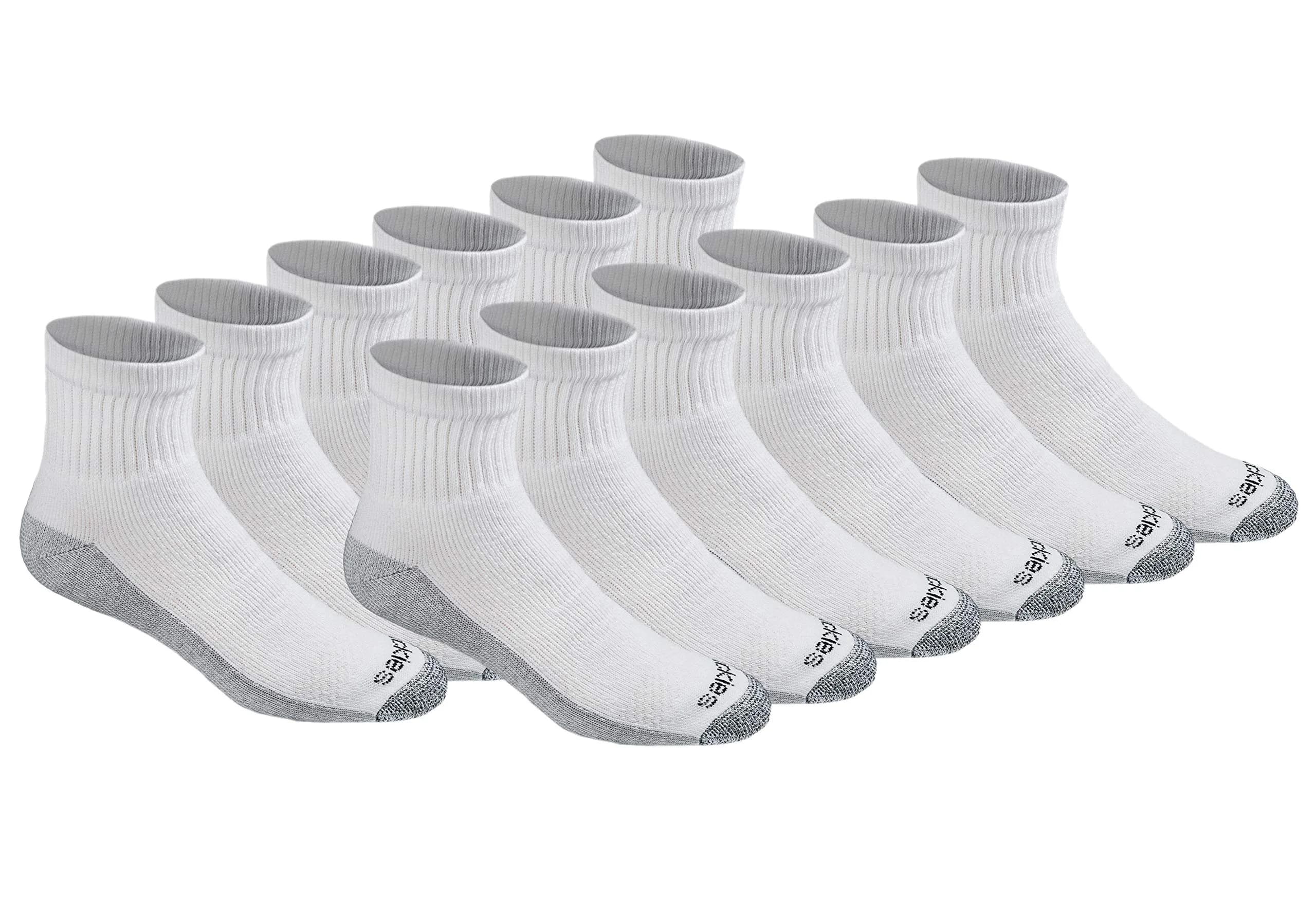 Dickies Dri-Tech Moisture Control Quarter Socks Large | Moisture-Wicking, Full Cushion Comfort, Reinforced Heel & Toe - main product image