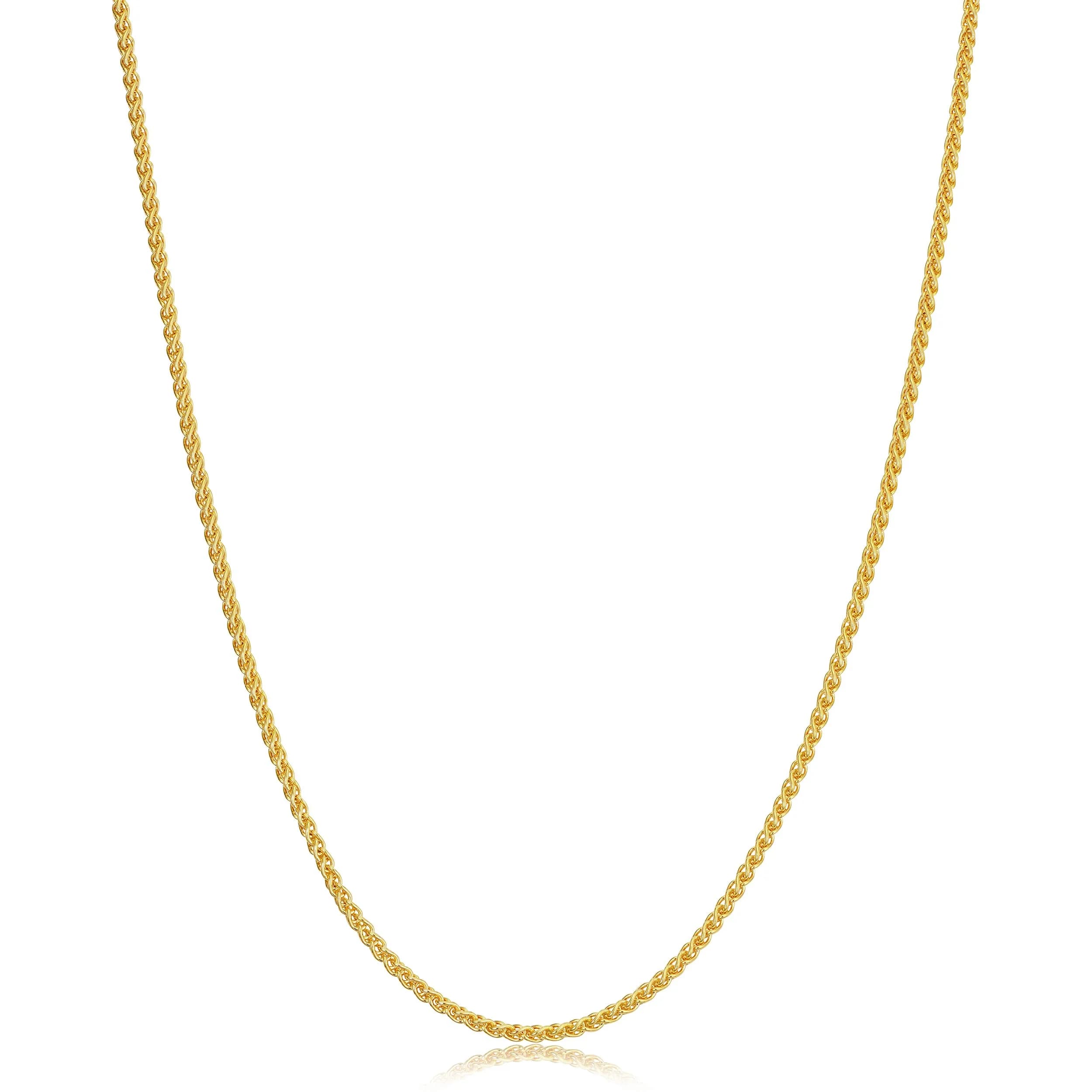 Kooljewelry 14k Yellow Gold Filled Wheat Chain Necklace 1.5 mm, 22 inch | Everyday Wear - main product image