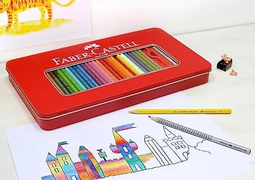 Faber-Castell Classic Colored Pencils Tin Set 36 Count (Pack of 1) | Vibrant Colors, Break-Resistant Leads thumbnail 2