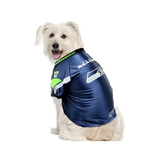 Littlearth NFL Seattle Seahawks Premium Pet Jersey, Small | Team Color, Authentic NFL Style thumbnail 3
