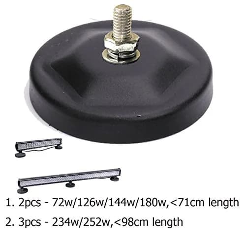 Lightronic Ultra Strong Power Magnet Base 3" Round | Mounts LED Light Bars on Steel Surfaces thumbnail 2