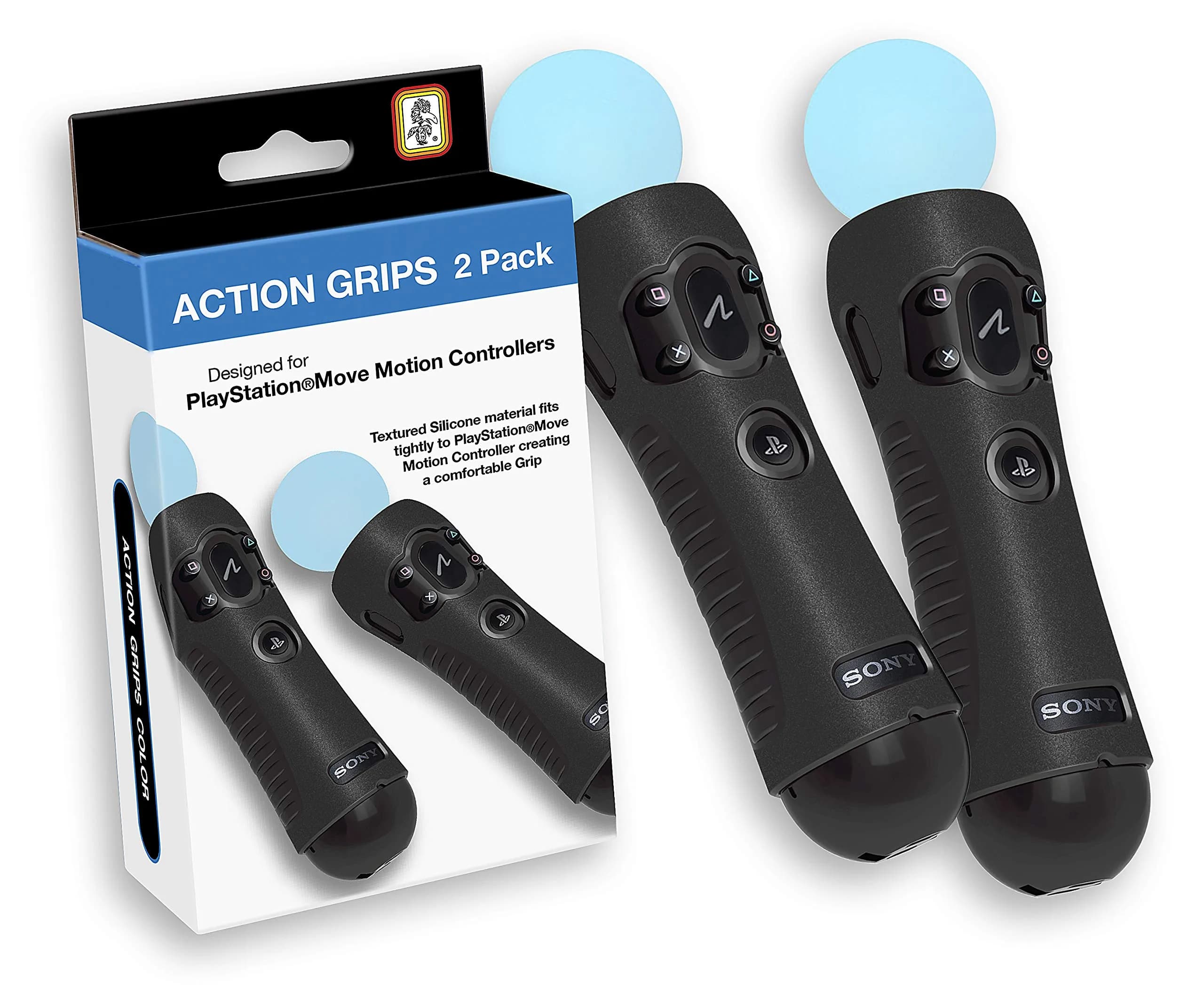 Game Traveler RDS - Licensed Sony PlayStation Action Grips for PlayStation Move Motion Controllers – Textured Silicone - main product image