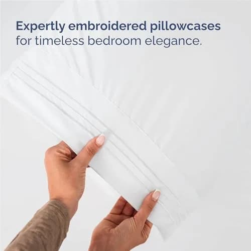 CGK Unlimited Full Size 4 Piece Sheet Set | Breathable & Cooling Microfiber Sheets - White thumbnail 6