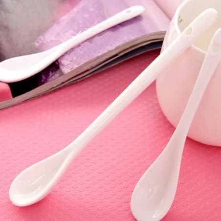 lasenersm White Long Handle Ceramic Spoon Set of 4 | Safe, Durable & Easy to Clean thumbnail 8