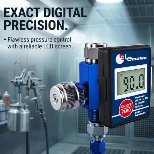 LE LEMATEC DAR01B Digital Air Regulator Valve with LED Gauge, 1/4 NPT (0.635 cm Inlet) thumbnail 2
