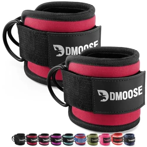 DMoose Ankle Strap for Cable Machine - One Size Fit with Premium Padding, Workout Kickback Ankle Cuffs, Ankle Bands for Lower Body Exercises thumbnail 1