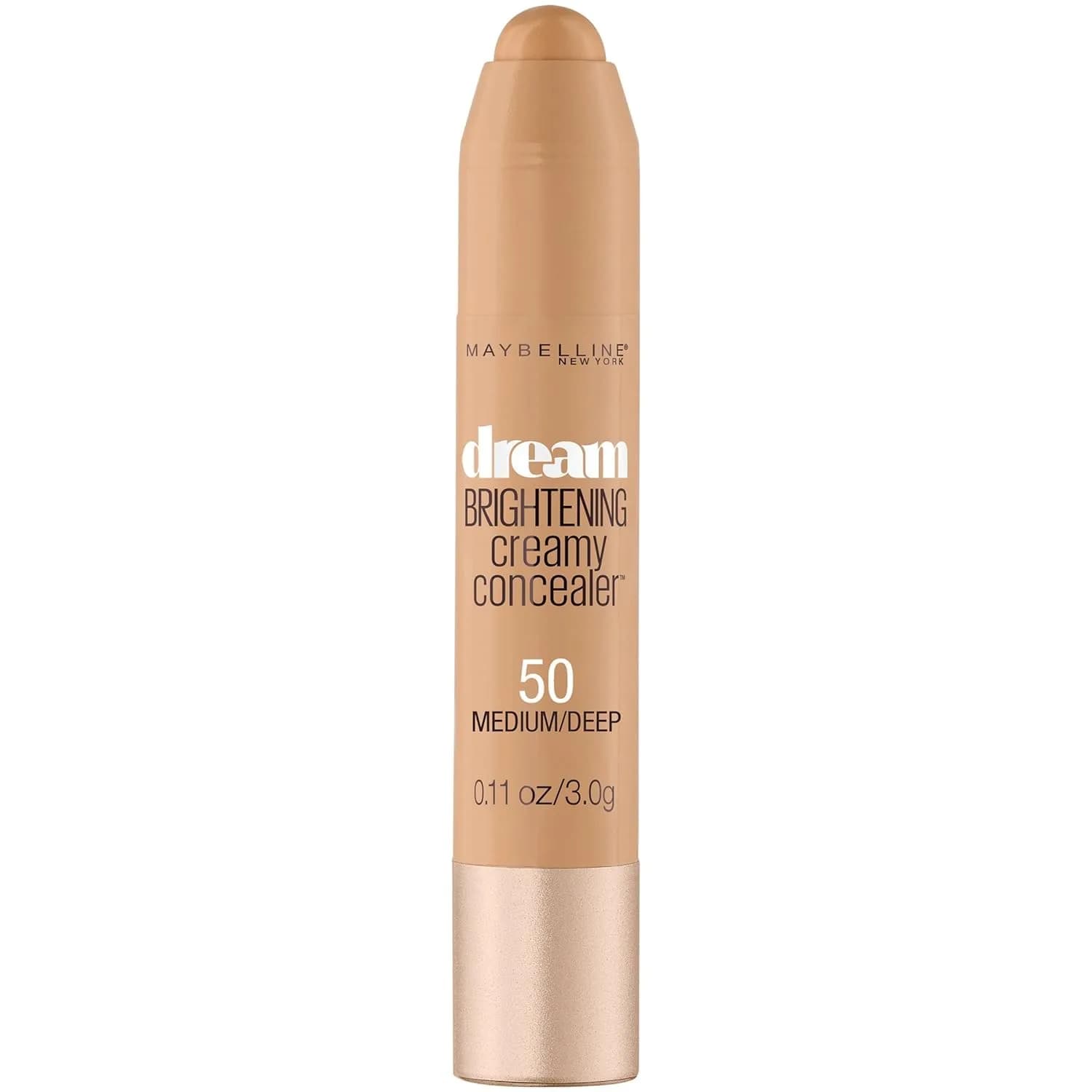Maybelline Dream Brightening Creamy Concealer Stick, Light/Medium, 3g (0.11 oz) | Illuminates Under Eyes — Medium Deep