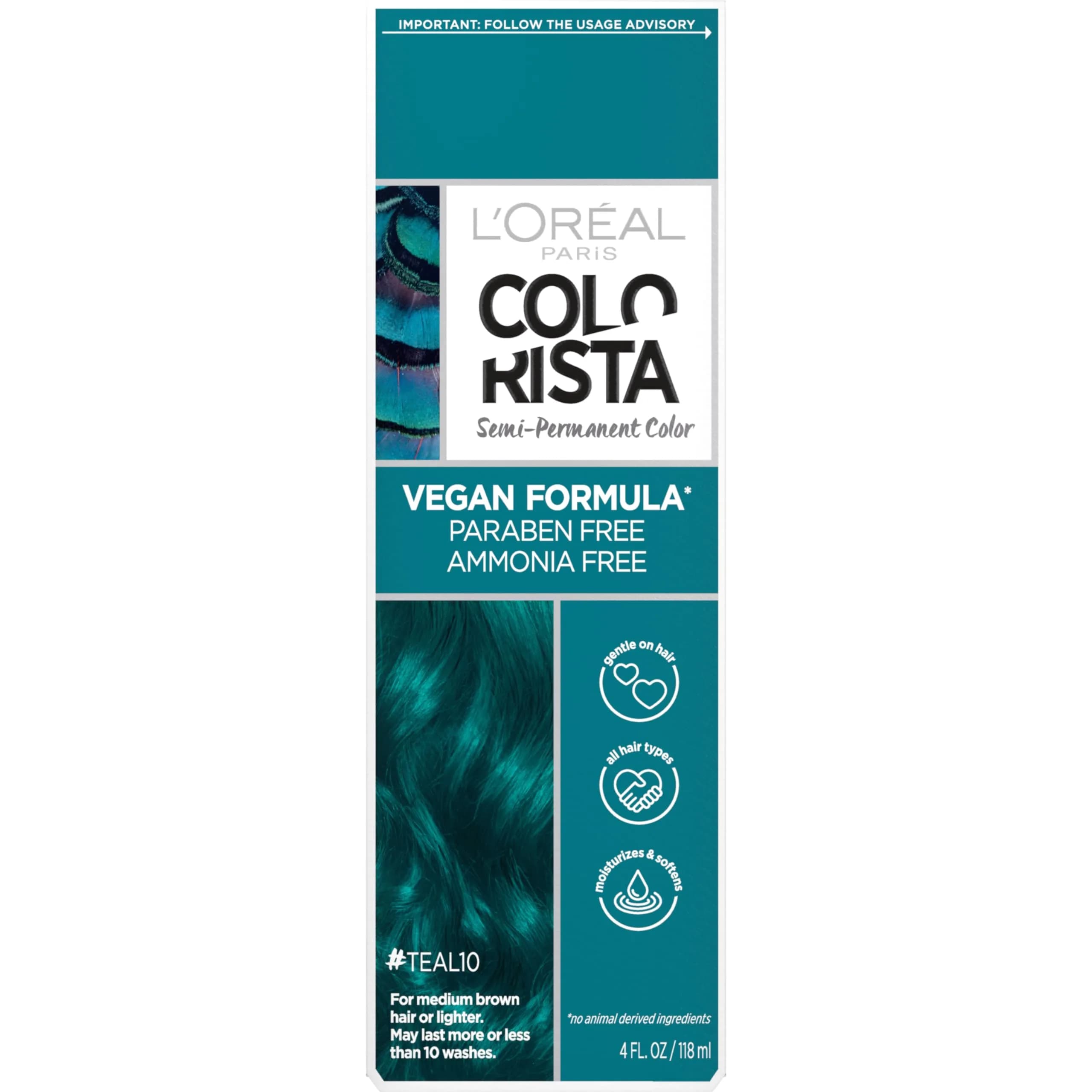 L'Oreal Paris Colorista Metallic Semi Permanent Hair Color - Metallic Blue (Pack of 2) — Teal