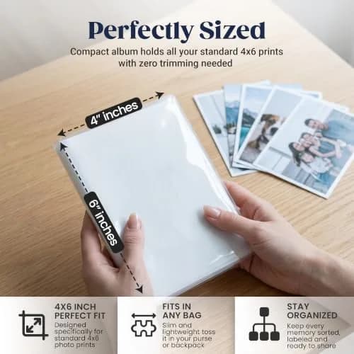 Iconikal 5 Pack, 4x6 Inch Photo Albums with Clear Cover | Holds 24 Photos, Durable & Compact (70-120 chars) thumbnail 5