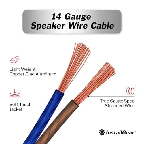 InstallGear 100ft 14 Gauge Speaker Wire with 12 Banana Plugs | Copper Clad Aluminum for Clear Sound thumbnail 2