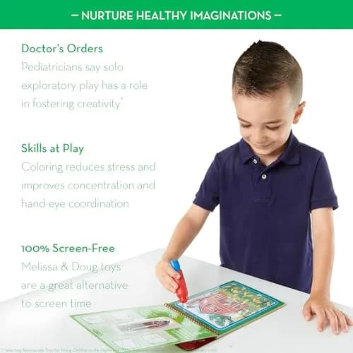Melissa & Doug Water Wow! On The Farm Mess Free Coloring Book 25cm (9.8in) | Reusable Water-Reveal Activity Pad thumbnail 7