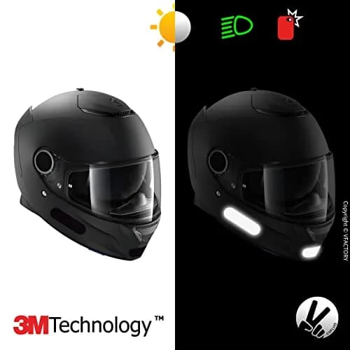 VFLUO Retro Reflective Helmet Stripes Kit - Black - Set of 4 | High Visibility 3M Technology thumbnail 4
