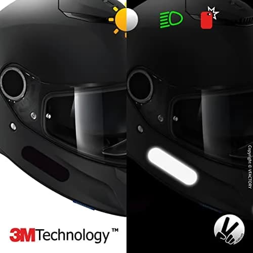 VFLUO Retro Reflective Helmet Stripes Kit - Black - Set of 4 | High Visibility 3M Technology thumbnail 5