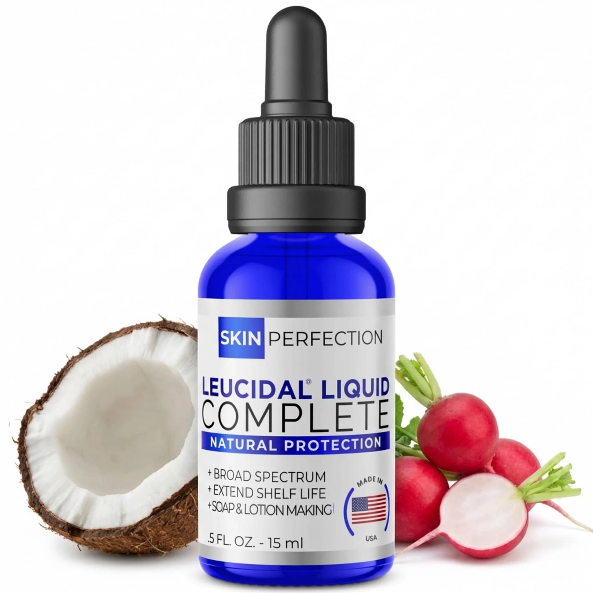 Skin Perfection Leucidal Liquid Complete Natural Preservative 118ml (4 Fl Oz) | Water-Soluble for DIY Skincare — 0.5 Fl Oz
