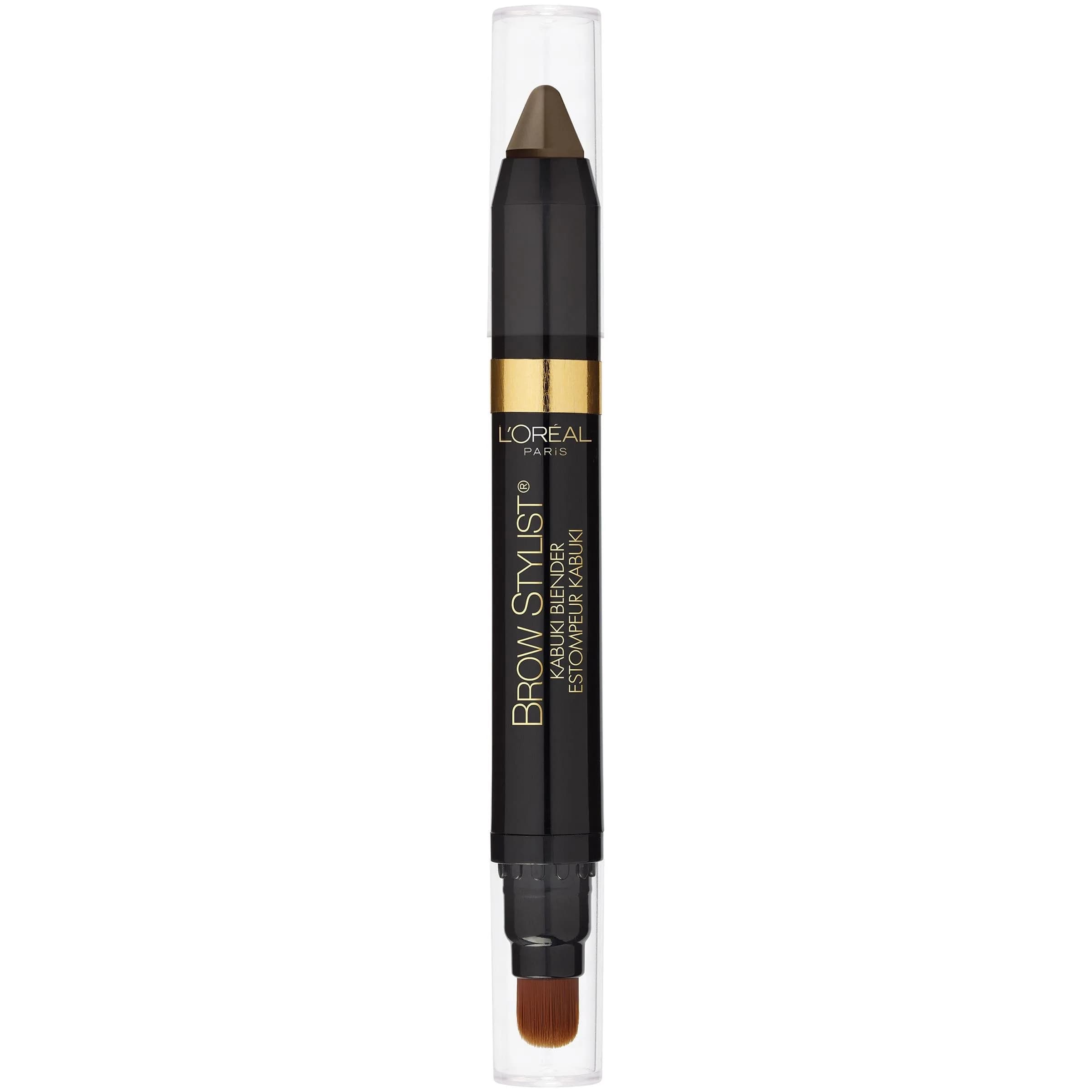 L'Oreal Paris Brow Stylist Kabuki Blender Brow Crayon Brunette 0.05 oz (1.4g) | Natural Soft Full Brow Makeup — Blonde