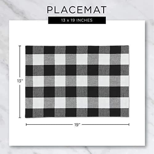 DII French Stripe Farmhouse Style Placemat Set 13x19 Inches Taupe/Teal | Set of 6 Cotton Placemats thumbnail 7
